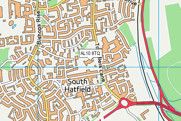 AL10 8TQ map - OS VectorMap District (Ordnance Survey) AL10 8TQ map - OS VectorMap District (Ordnance Survey)