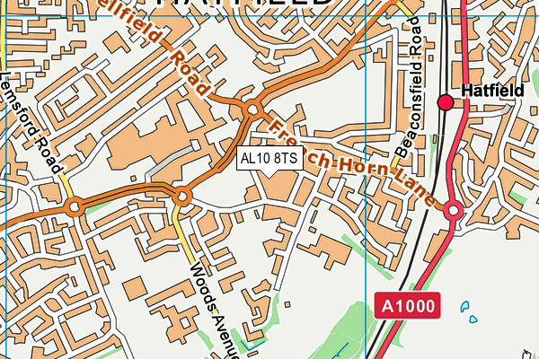 AL10 8TS map - OS VectorMap District (Ordnance Survey) AL10 8TS map - OS VectorMap District (Ordnance Survey)