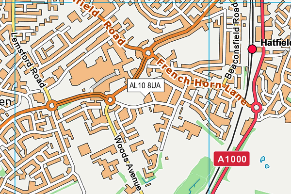 AL10 8UA map - OS VectorMap District (Ordnance Survey) AL10 8UA map - OS VectorMap District (Ordnance Survey)