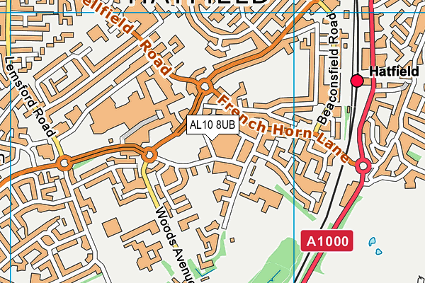 AL10 8UB map - OS VectorMap District (Ordnance Survey) AL10 8UB map - OS VectorMap District (Ordnance Survey)
