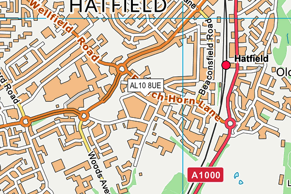 AL10 8UE map - OS VectorMap District (Ordnance Survey) AL10 8UE map - OS VectorMap District (Ordnance Survey)