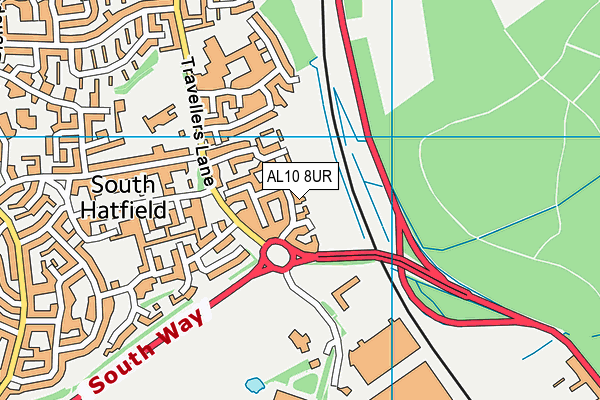 AL10 8UR map - OS VectorMap District (Ordnance Survey) AL10 8UR map - OS VectorMap District (Ordnance Survey)