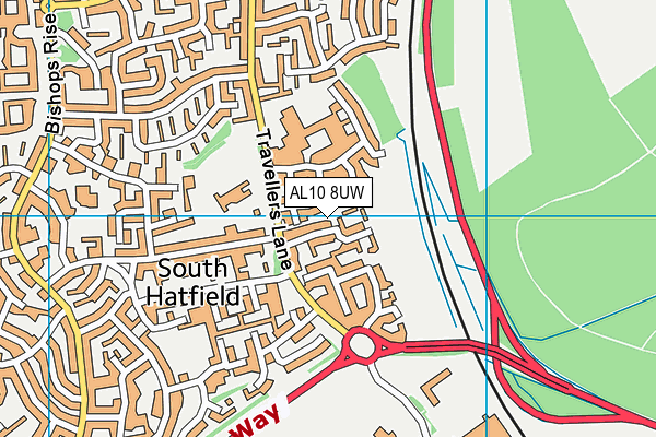 AL10 8UW map - OS VectorMap District (Ordnance Survey) AL10 8UW map - OS VectorMap District (Ordnance Survey)