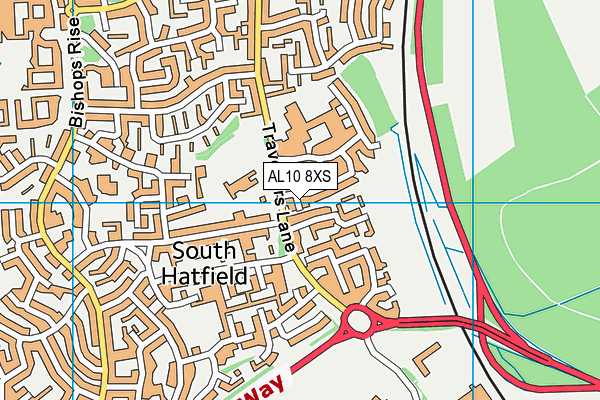 AL10 8XS map - OS VectorMap District (Ordnance Survey) AL10 8XS map - OS VectorMap District (Ordnance Survey)