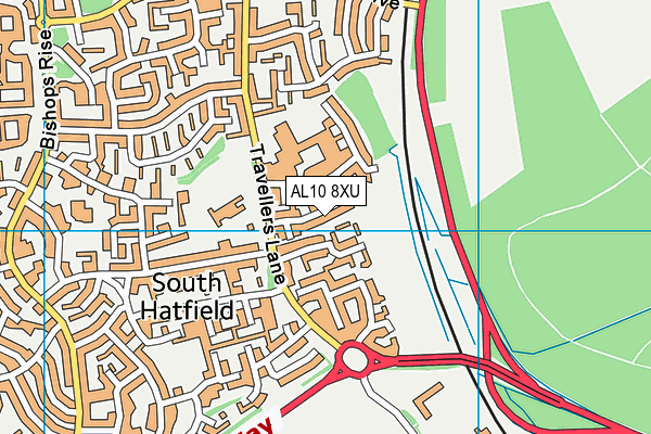 AL10 8XU map - OS VectorMap District (Ordnance Survey) AL10 8XU map - OS VectorMap District (Ordnance Survey)