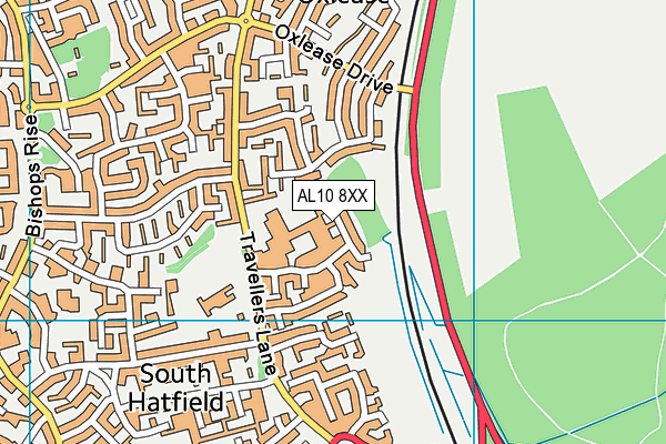 AL10 8XX map - OS VectorMap District (Ordnance Survey)