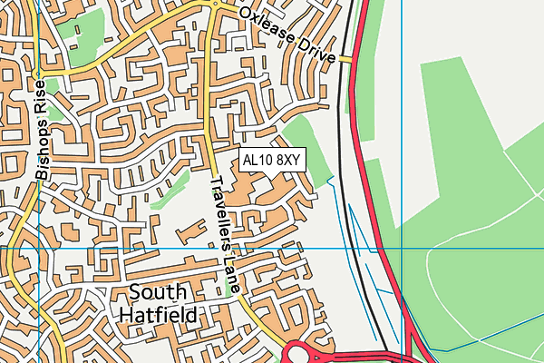 AL10 8XY map - OS VectorMap District (Ordnance Survey) AL10 8XY map - OS VectorMap District (Ordnance Survey)