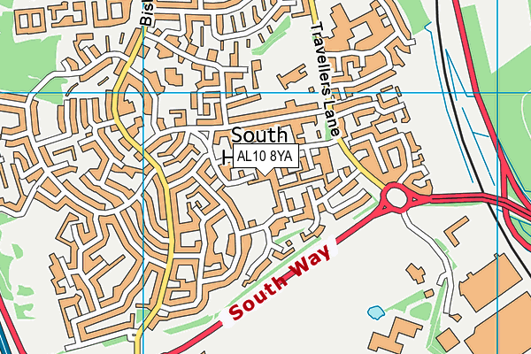 AL10 8YA map - OS VectorMap District (Ordnance Survey) AL10 8YA map - OS VectorMap District (Ordnance Survey)