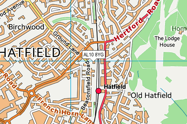 AL10 8YG map - OS VectorMap District (Ordnance Survey) AL10 8YG map - OS VectorMap District (Ordnance Survey)