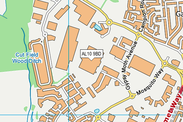AL10 9BD map - OS VectorMap District (Ordnance Survey) AL10 9BD map - OS VectorMap District (Ordnance Survey)