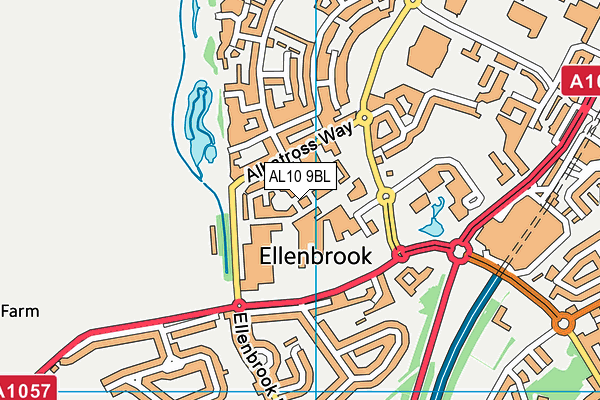 AL10 9BL map - OS VectorMap District (Ordnance Survey) AL10 9BL map - OS VectorMap District (Ordnance Survey)