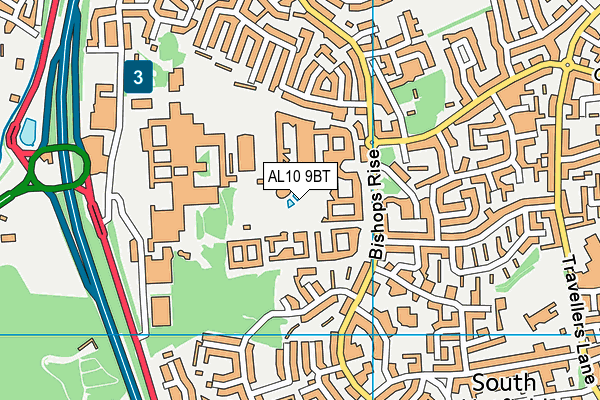 AL10 9BT map - OS VectorMap District (Ordnance Survey) AL10 9BT map - OS VectorMap District (Ordnance Survey)