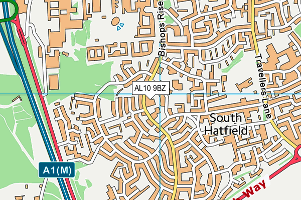 AL10 9BZ map - OS VectorMap District (Ordnance Survey) AL10 9BZ map - OS VectorMap District (Ordnance Survey)
