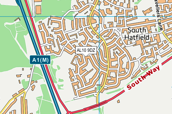 AL10 9DZ map - OS VectorMap District (Ordnance Survey) AL10 9DZ map - OS VectorMap District (Ordnance Survey)