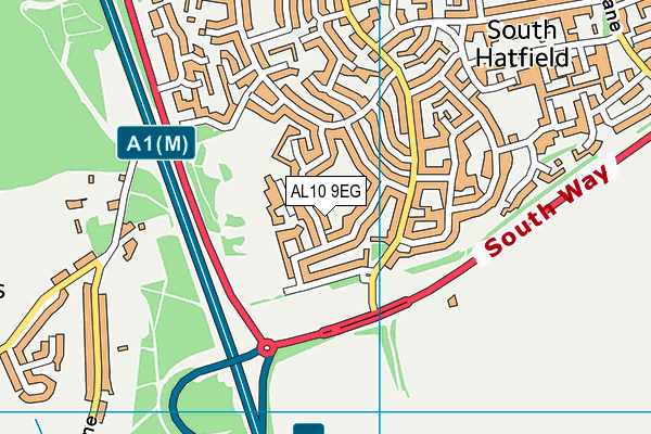 AL10 9EG map - OS VectorMap District (Ordnance Survey) AL10 9EG map - OS VectorMap District (Ordnance Survey)