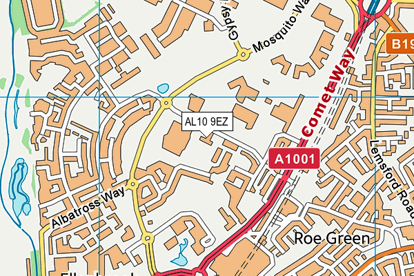 AL10 9EZ map - OS VectorMap District (Ordnance Survey)