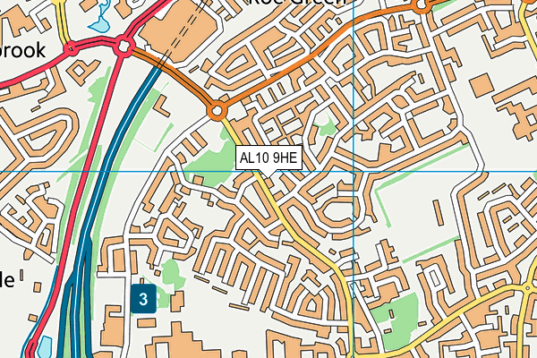 AL10 9HE map - OS VectorMap District (Ordnance Survey) AL10 9HE map - OS VectorMap District (Ordnance Survey)