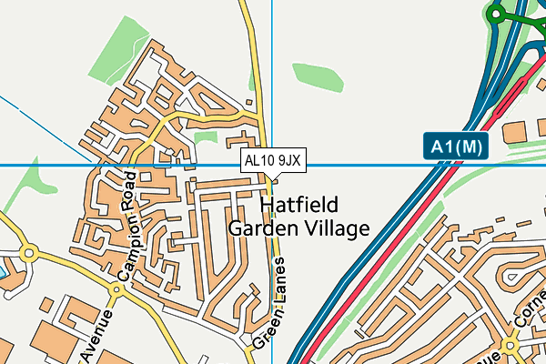 AL10 9JX map - OS VectorMap District (Ordnance Survey) AL10 9JX map - OS VectorMap District (Ordnance Survey)