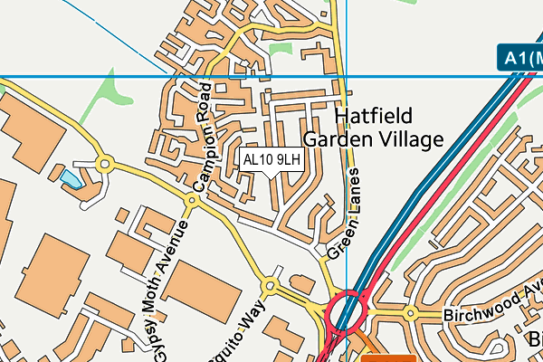 AL10 9LH map - OS VectorMap District (Ordnance Survey) AL10 9LH map - OS VectorMap District (Ordnance Survey)