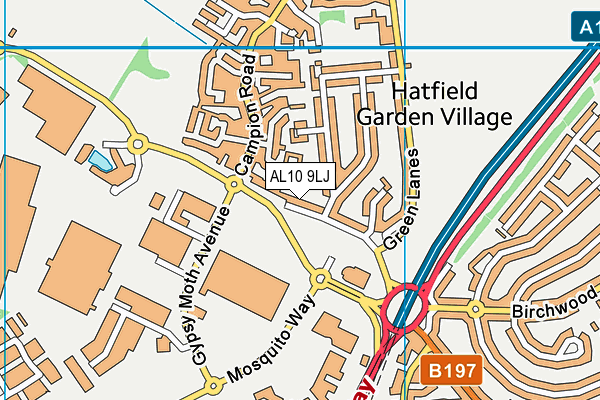 AL10 9LJ map - OS VectorMap District (Ordnance Survey) AL10 9LJ map - OS VectorMap District (Ordnance Survey)