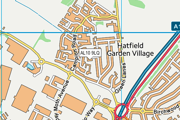 AL10 9LQ map - OS VectorMap District (Ordnance Survey) AL10 9LQ map - OS VectorMap District (Ordnance Survey)