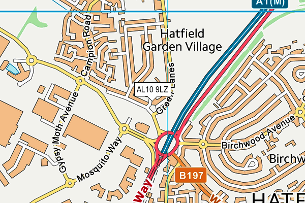 AL10 9LZ map - OS VectorMap District (Ordnance Survey) AL10 9LZ map - OS VectorMap District (Ordnance Survey)