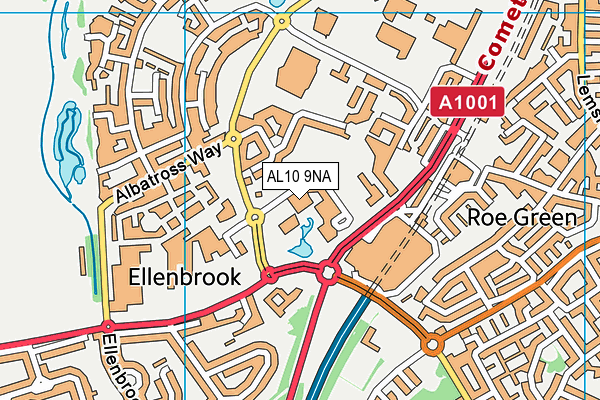 AL10 9NA map - OS VectorMap District (Ordnance Survey) AL10 9NA map - OS VectorMap District (Ordnance Survey)
