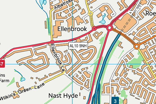 AL10 9NH map - OS VectorMap District (Ordnance Survey) AL10 9NH map - OS VectorMap District (Ordnance Survey)