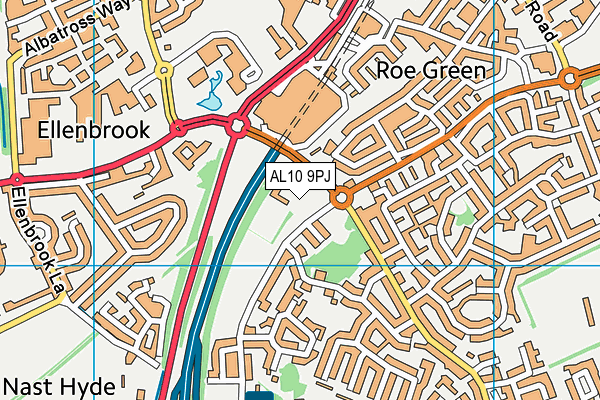 AL10 9PJ map - OS VectorMap District (Ordnance Survey) AL10 9PJ map - OS VectorMap District (Ordnance Survey)