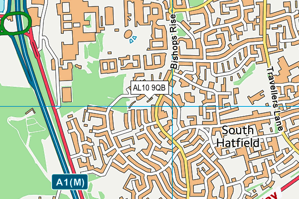 AL10 9QB map - OS VectorMap District (Ordnance Survey) AL10 9QB map - OS VectorMap District (Ordnance Survey)
