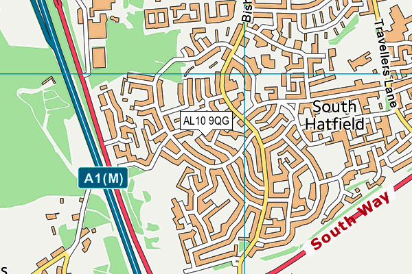 AL10 9QG map - OS VectorMap District (Ordnance Survey) AL10 9QG map - OS VectorMap District (Ordnance Survey)
