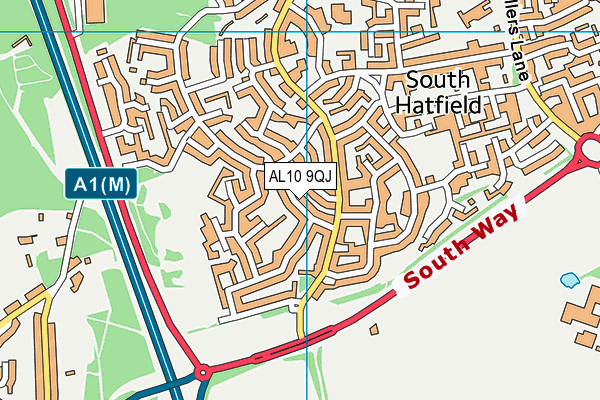AL10 9QJ map - OS VectorMap District (Ordnance Survey) AL10 9QJ map - OS VectorMap District (Ordnance Survey)