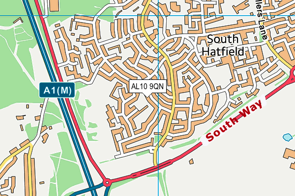 AL10 9QN map - OS VectorMap District (Ordnance Survey) AL10 9QN map - OS VectorMap District (Ordnance Survey)