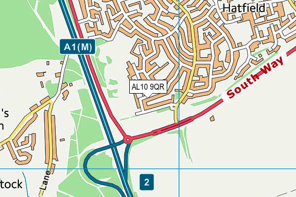 AL10 9QR map - OS VectorMap District (Ordnance Survey) AL10 9QR map - OS VectorMap District (Ordnance Survey)