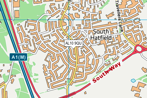 AL10 9QU map - OS VectorMap District (Ordnance Survey) AL10 9QU map - OS VectorMap District (Ordnance Survey)
