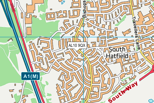 AL10 9QX map - OS VectorMap District (Ordnance Survey) AL10 9QX map - OS VectorMap District (Ordnance Survey)