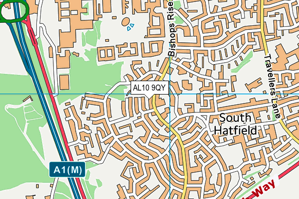 AL10 9QY map - OS VectorMap District (Ordnance Survey) AL10 9QY map - OS VectorMap District (Ordnance Survey)