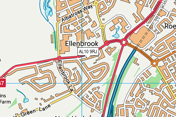 AL10 9RJ map - OS VectorMap District (Ordnance Survey) AL10 9RJ map - OS VectorMap District (Ordnance Survey)