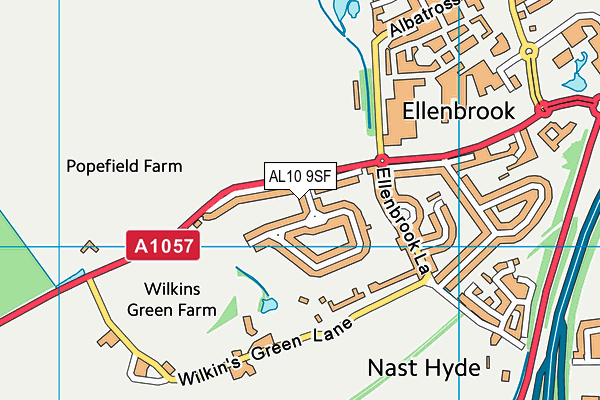 AL10 9SF map - OS VectorMap District (Ordnance Survey) AL10 9SF map - OS VectorMap District (Ordnance Survey)