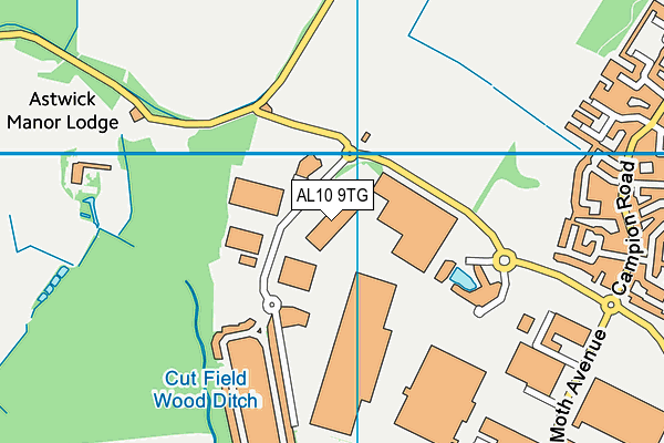 AL10 9TG map - OS VectorMap District (Ordnance Survey) AL10 9TG map - OS VectorMap District (Ordnance Survey)