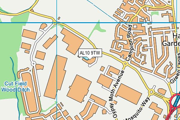 AL10 9TW map - OS VectorMap District (Ordnance Survey) AL10 9TW map - OS VectorMap District (Ordnance Survey)