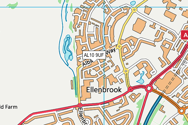 AL10 9UF map - OS VectorMap District (Ordnance Survey) AL10 9UF map - OS VectorMap District (Ordnance Survey)