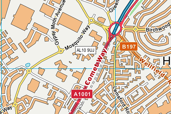 AL10 9UJ map - OS VectorMap District (Ordnance Survey) AL10 9UJ map - OS VectorMap District (Ordnance Survey)