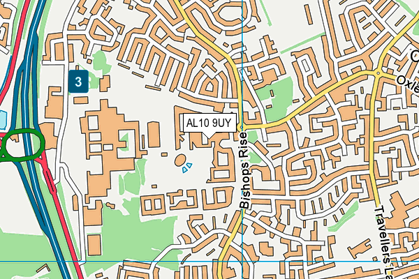 AL10 9UY map - OS VectorMap District (Ordnance Survey) AL10 9UY map - OS VectorMap District (Ordnance Survey)