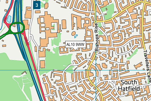 AL10 9WW map - OS VectorMap District (Ordnance Survey) AL10 9WW map - OS VectorMap District (Ordnance Survey)