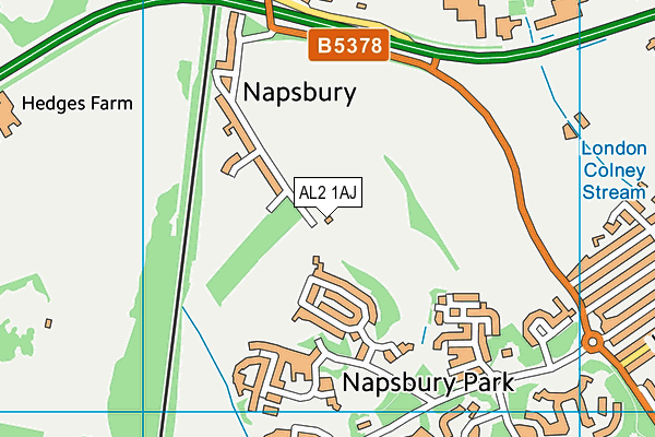 AL2 1AJ map - OS VectorMap District (Ordnance Survey) AL2 1AJ map - OS VectorMap District (Ordnance Survey)