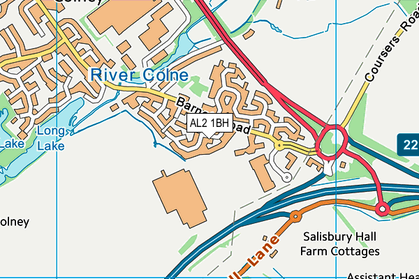 AL2 1BH map - OS VectorMap District (Ordnance Survey) AL2 1BH map - OS VectorMap District (Ordnance Survey)