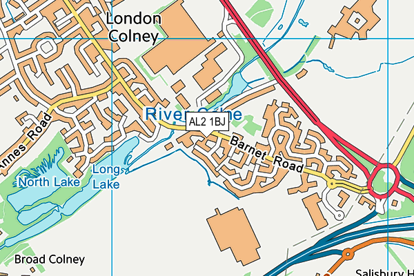 AL2 1BJ map - OS VectorMap District (Ordnance Survey) AL2 1BJ map - OS VectorMap District (Ordnance Survey)