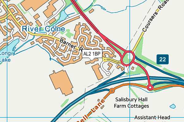 AL2 1BP map - OS VectorMap District (Ordnance Survey) AL2 1BP map - OS VectorMap District (Ordnance Survey)