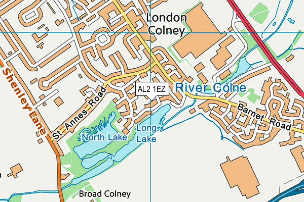 AL2 1EZ map - OS VectorMap District (Ordnance Survey) AL2 1EZ map - OS VectorMap District (Ordnance Survey)